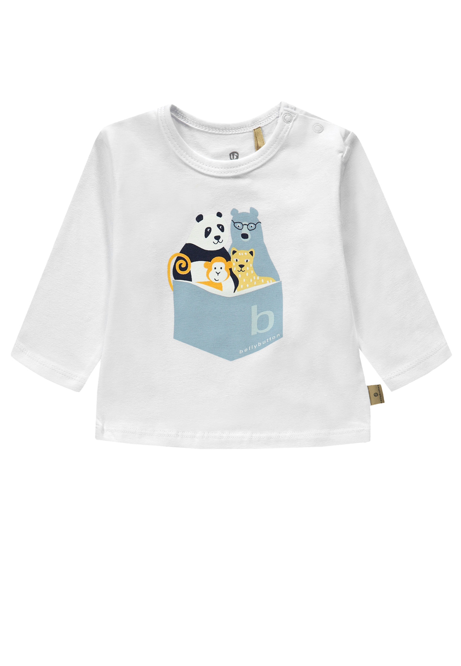 Shirt blau/gelb/weiß 80 Belly Button mother nature and me Tiere