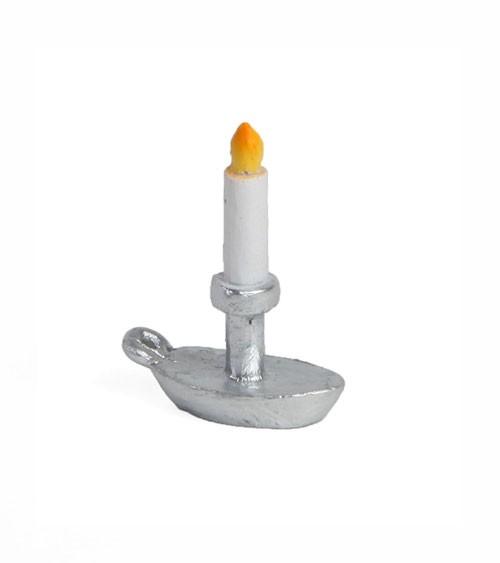 Wichtelwelt Kerzenleuchter silber/weiß Kunstharz