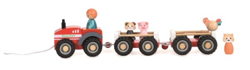 Holzspielzeug - Anhänger/Traktor - bunt - Egmont Toys
