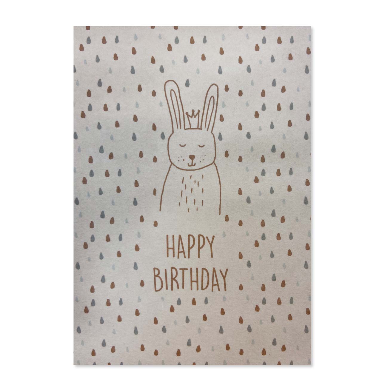 Postkarten grau/beige Little Hase/Happy Birthday