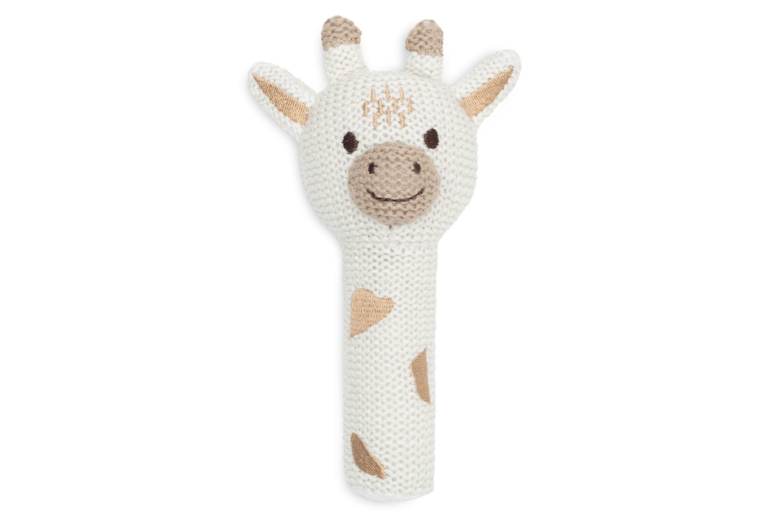 Babyspielwaren - Rassel - Giraffe - braun/weiß - Jollein - Strick