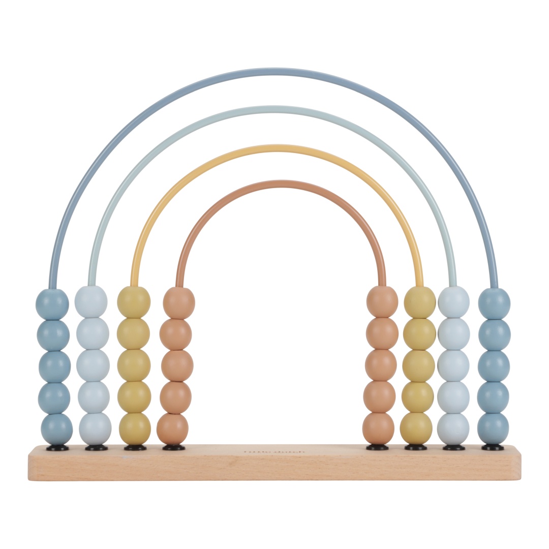 Holzspielzeug Regenbogen/Abakus blau/bunt Little Dutch