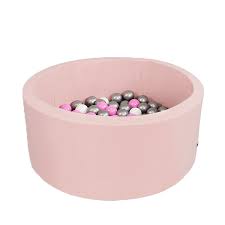 Bällebad 150 Bälle rosa/silber/weiß rund Misioo