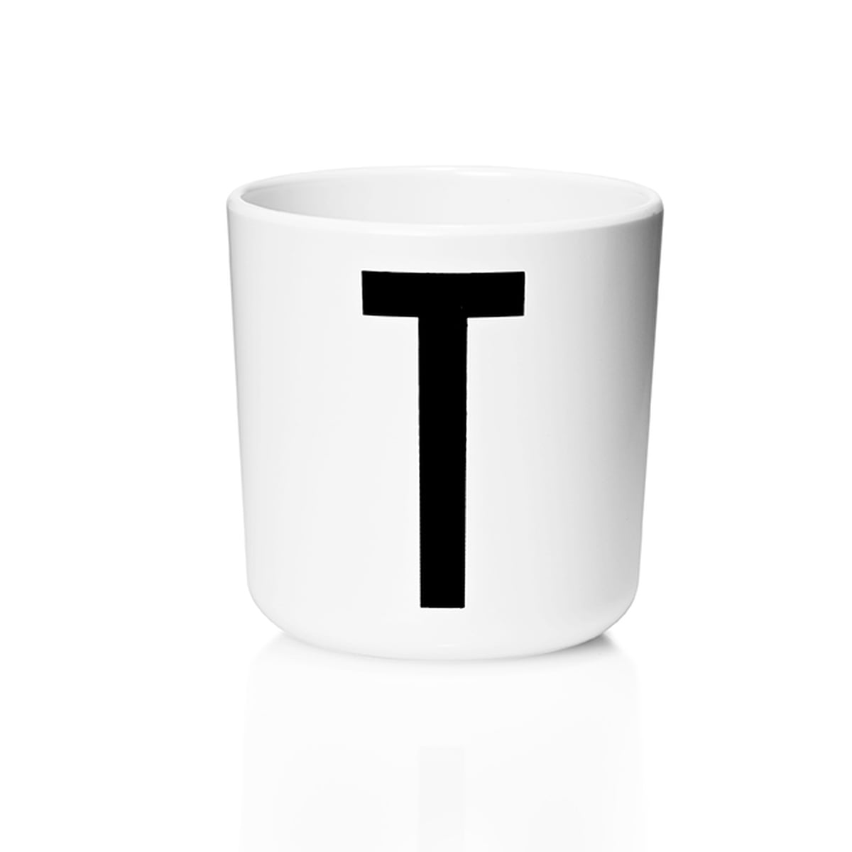 Tischkultur Becher schwarz/weiß Design Letters T