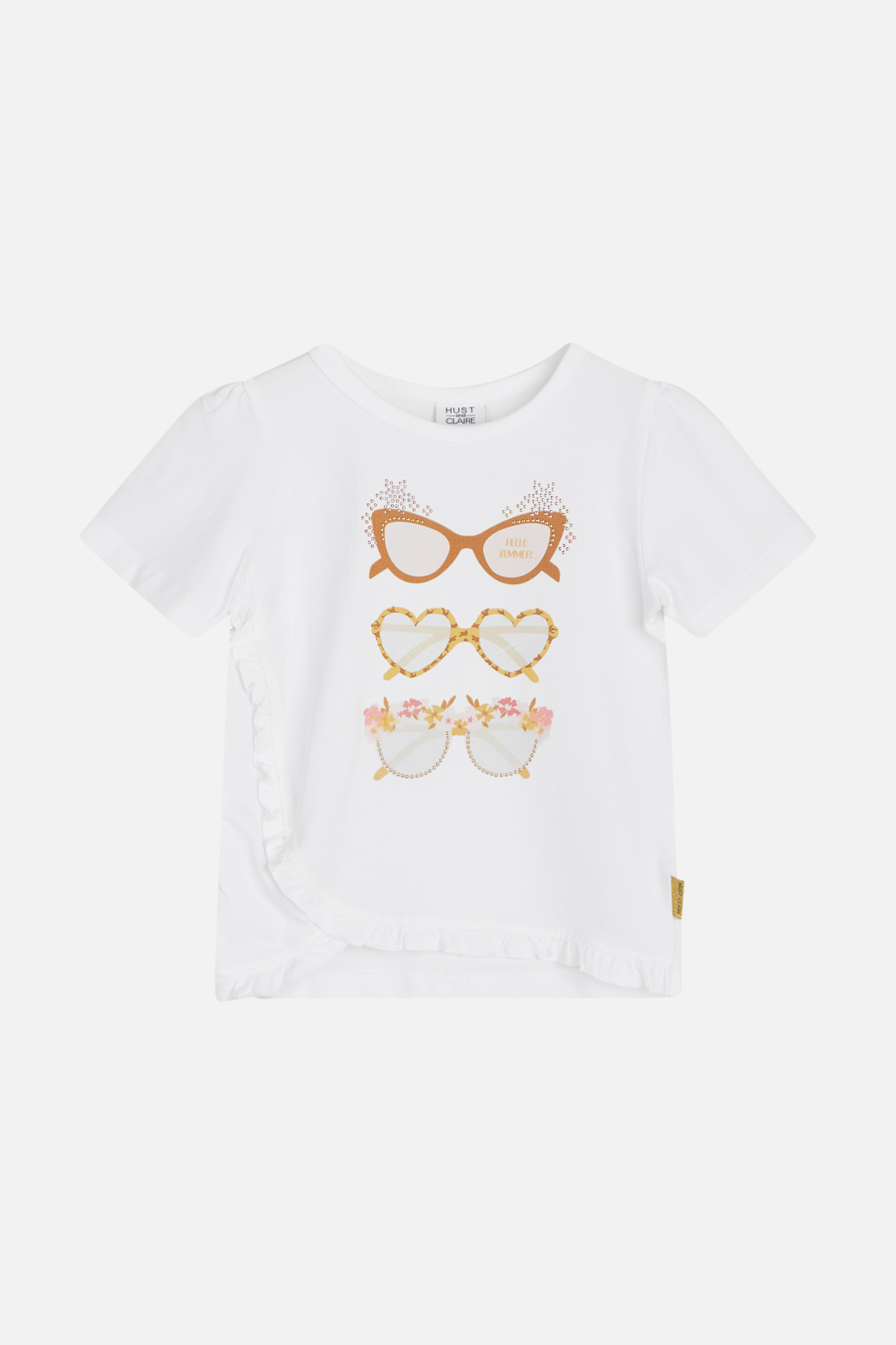 T-Shirt beige/braun/weiß 92 Hust and Claire Brillen