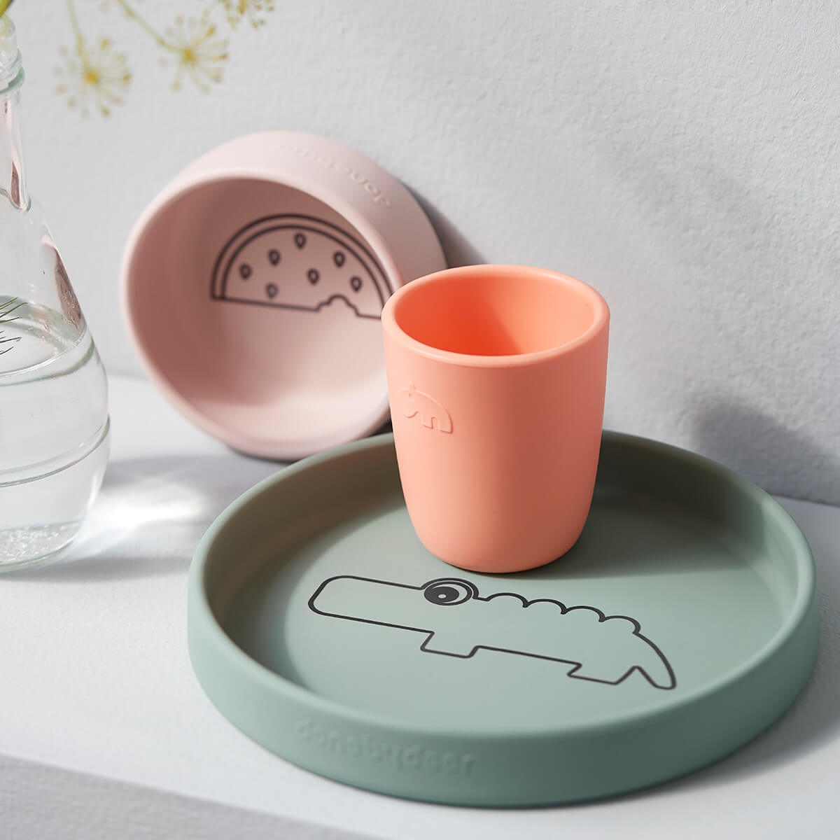 Tischkultur - Set - grün/orange/rosa - Silikon - Done by deer